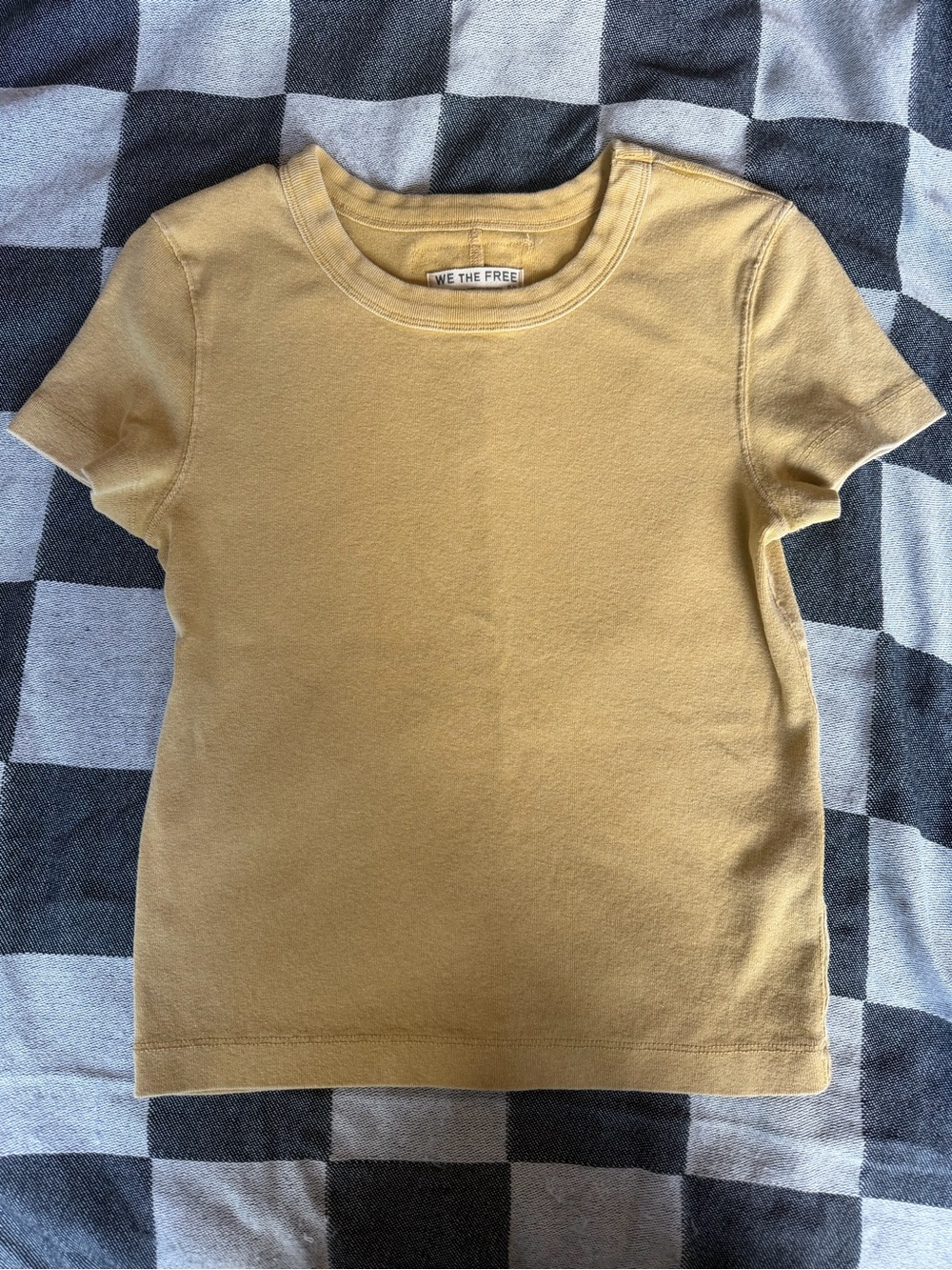 We The Free Kids Mustard Crew Neck Short Sleeve Tee
